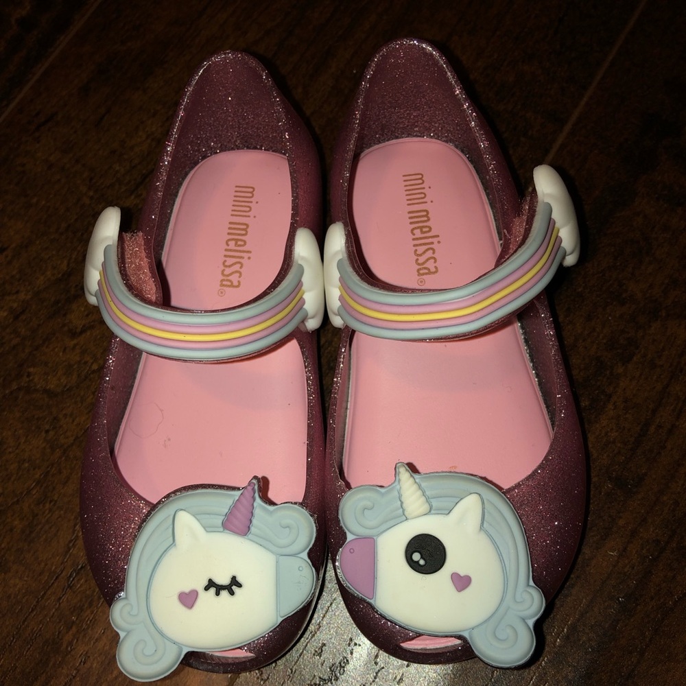 Mini Melissas Pink Unicorn Shoes
